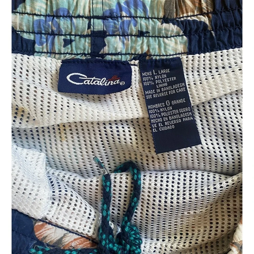 Catalina Floral Swim Trunks Board Shorts Lined Men's Size Large